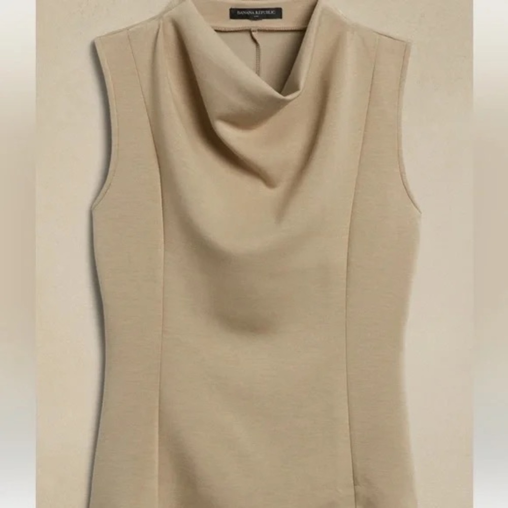 Banana Republic Cowl Neck Tank Top- Beige- XS